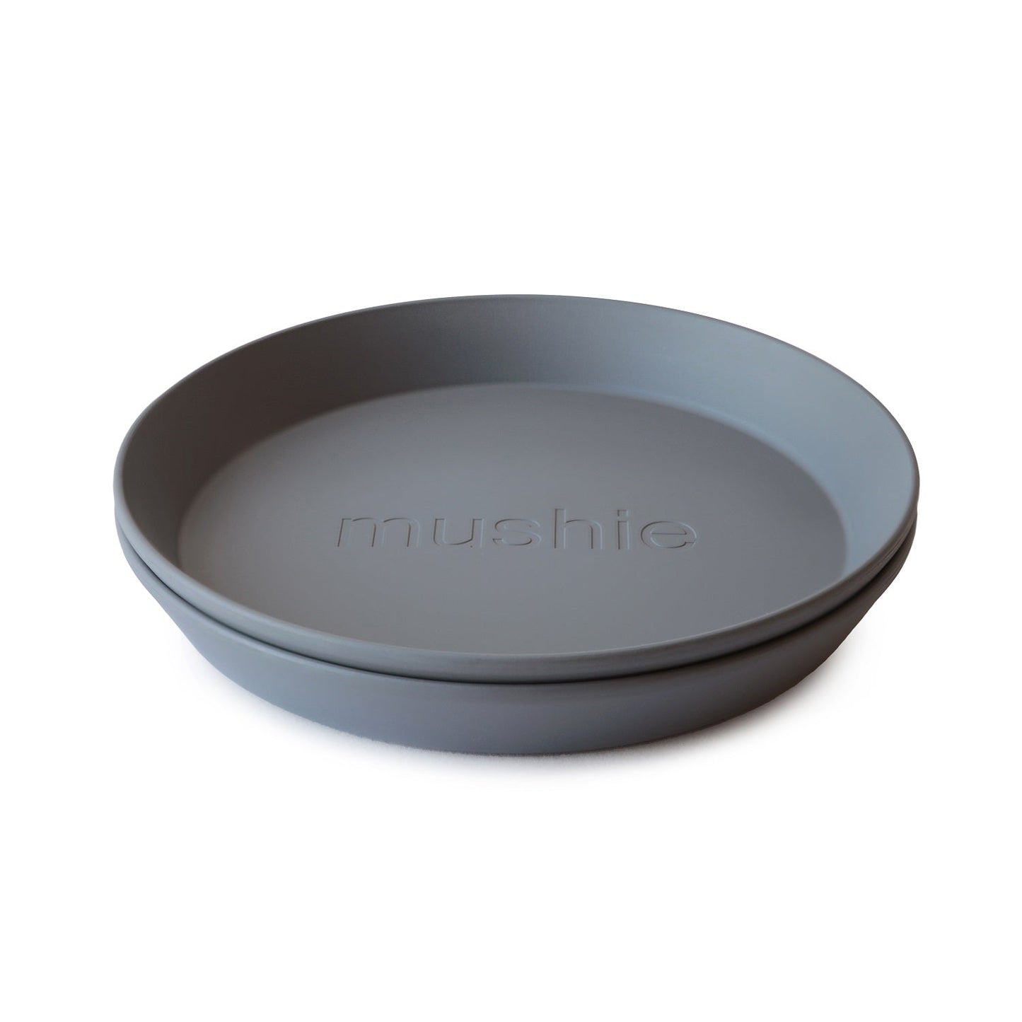 Mushie Dinnerware Plate Round (2 Pack) - Smoke